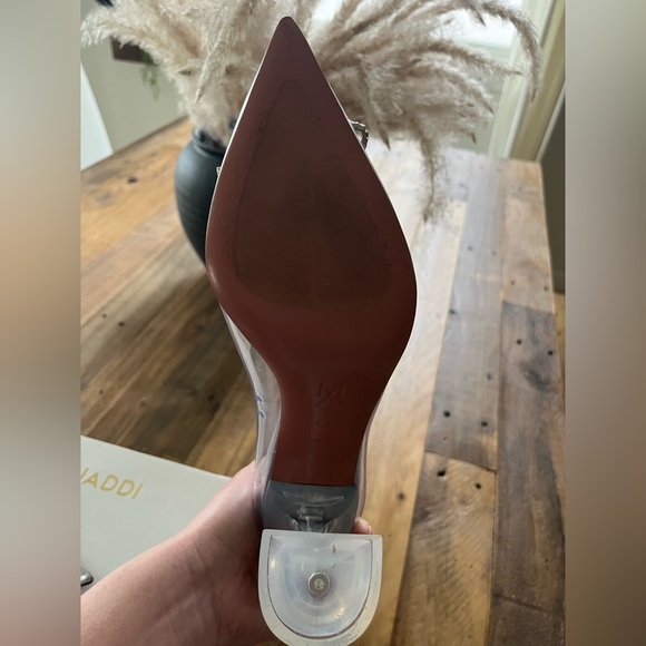 Authentic Amina Muaddi Rosie Glass Pointed Toe Pump - Picture 6 of 7